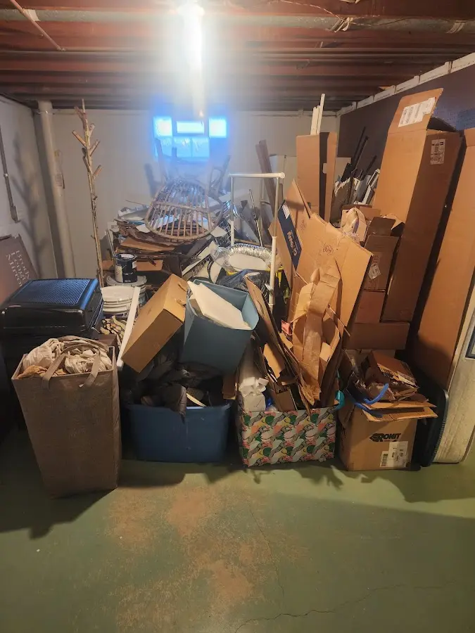 Roll-off dumpster container at job site for 2 Yard Dumpster Rental in Haskell